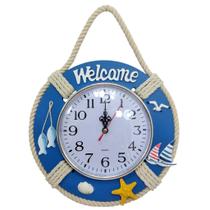 Relógio De Parede Náutico Mar E Praia Decoração Enfeite
