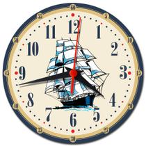Relógio de Parede Navio Decoração Retro Personalizado - Gringos House