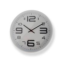 Relógio de Parede Números Grandes Redondo Metalizado Pilha AA - Fwb
