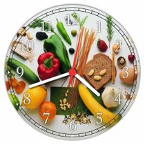 Relógio De Parede Nutrição Nutricionista Frutas Gg 50 Cm G01 - Vital Quadros Do Brasil