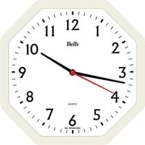 Relógio De Parede Oitavado Branco 22cm
