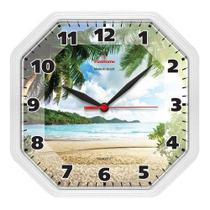 Relógio De Parede Oitavado Gama - Paisagem Praia - Plashome
