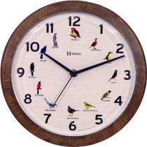 Relógio De Parede Original Redondo Canto Pássaros Herweg