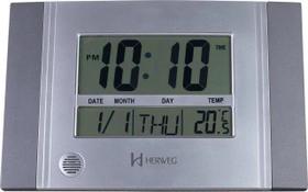 Relógio de Parede ou Mesa Digital Calendário Termômetro Herweg 6472