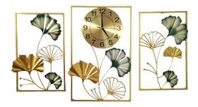Relógio De Parede Painel Quadros Dourado 100X56 - Vacheron