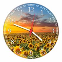 Relógio De Parede Paisagem Flores Girassol Natureza Salas Cozinhas Decoração Relógio De Parede Paisagem Flores Girassol Natureza Salas Cozinhas Decoração