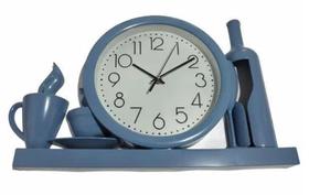 Relógio De Parede Para Cozinha Decorativo Com Ponteiro -Azul - Yin'S