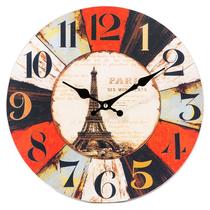 Relógio de parede Paris Eiffel Tower com design vintage de 14 polegadas Relógio de parede Paris Eiffel Tower com design vintage de 14 polegadas