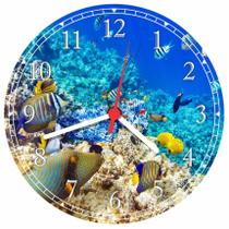 Relógio De Parede Peixes Aquário Salas Decorar Gg 50 Cm