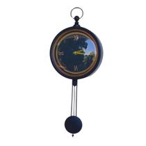 Relógio de Parede Pendulo Ativo Retrô 42cm Preto/Dourado Relógio de Parede Pendulo Ativo Retrô 42cm Preto/Dourado