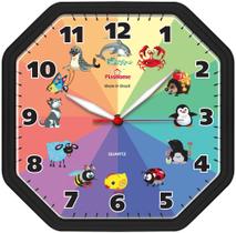 Relógio de Parede Plashome Gama Decoração Quarto Infantil Oitavado