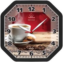 Relógio de Parede Plashome Gama Preto Café Decoração Sala Cozinha Escritório Oitavado Relógio de Parede Plashome Gama Preto Café Decoração Sala Cozinha Escritório Oitavado