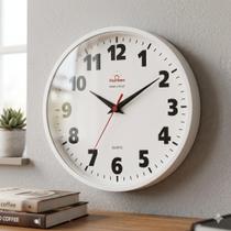 Relógio De Parede Plashome Kappa Clássico Branco 28 Cm Sala Cozinha Escritório Consultório e Decoração Relógio De Parede Plashome Kappa Clássico Branco 28 Cm Sala Cozinha Escritório Consultório e Decoração