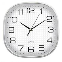 Relógio de parede plástico cromado ponteiro continuo 27cm