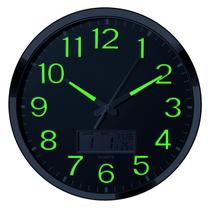 Relógio de Parede Plumeet com Luz Noturna 14" e Display LCD Verde