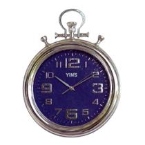 Relógio de Parede Prata 40,6cm Retrô Tipo Relógio de Bolso