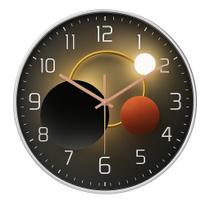 Relógio De Parede Prata Lua 30cm Silencioso Design Moderno Sala Quarto Escritório Cozinha