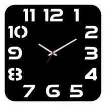 Relógio De Parede Preto Quadrado Grande 40cm Moderno Cozinha - INTEMPO DESIGN