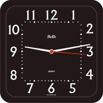 Relógio De Parede Quadrado Econômico Preto 21,3C - Bells
