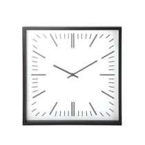 Relógio de Parede Quadrado Minimalista Preto e Branco - 40cm x 40cm