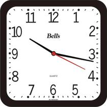 Relógio De Parede Quadrado Preto 21,3Cm Bells