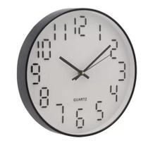 Relógio de Parede Quartz Branco Com Preto 30,5x4Cm - Lyor