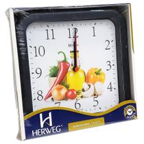Relógio de Parede Quartz Herweg Analógico Legumes Preto 660001 - 034 Relógio de Parede Quartz Herweg Analógico Legumes Preto 660001 - 034