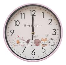 Relógio De Parede Quartzo Cachorros Rosa