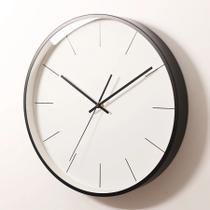 Relógio De Parede Redondo Black Preto Sala Cozinha 30cm - Caetano Store