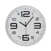 Relógio de Parede Redondo Branco 31cm com Números Grandes Visibilidade Fácil e Design Moderno Evolux