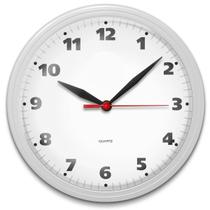 Relógio de Parede Redondo Branco Clássico para Decoração de Sala Cozinha Escritório Mecanismo Quartz Tic Tac 24 Cm