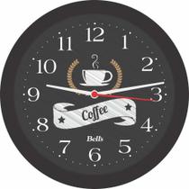 Relógio de Parede Redondo Coffee Preto 21,7CM