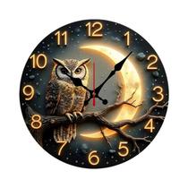 Relógio De Parede Redondo De Madeira Silencioso Com Design De Luz Da Lua Para Sala De Estar, Relógio De Parede Redondo De Madeira Silencioso Com Design De Luz Da Lua Para Sala De Estar,