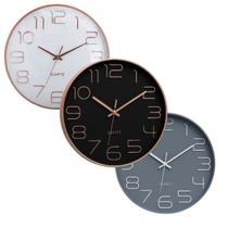 Relógio de Parede Redondo Decorativo 30cm Ponteiro Silencioso Quartz Decoração de Cozinha Sala Casa Escritório Relógio de Parede Redondo Decorativo 30cm Ponteiro Silencioso Quartz Decoração de Cozinha Sala Casa Escritório
