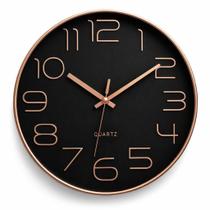 Relógio de Parede Redondo Decorativo 30cm Ponteiro Silencioso Quartz Decoração de Cozinha Sala Casa Escritório