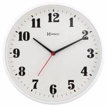 Relógio de Parede Redondo Decorativo Branco 26cm Ponteiro Tic Tac Decoração de Cozinha Sala Casa ou Escritório - Herweg