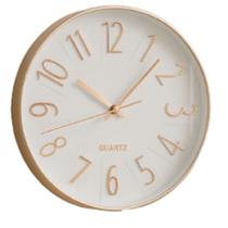 Relógio de Parede Redondo Decorativo Branco e Rose Gold 25cm Ponteiro Silencioso Quartz Decoração de Cozinha Sala Quarto Casa ou Escritório Relógio de Parede Redondo Decorativo Branco e Rose Gold 25cm Ponteiro Silencioso Quartz Decoração de Cozinha Sala Quarto Casa ou Escritório