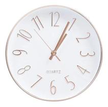 Relógio de Parede Redondo Decorativo Moderno Rose Gold e Branco 25cm Ponteiro Silencioso Quartz para Decoração de Cozinha Sala Casa ou Escritório Relógio de Parede Redondo Decorativo Moderno Rose Gold e Branco 25cm Ponteiro Silencioso Quartz para Decoração de Cozinha Sala Casa ou Escritório