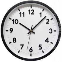 Relógio de Parede Redondo Decorativo Preto e Branco 20cm Ponteiro Silencioso Sem Barulho Decoração de Cozinha Sala Quarto Casa ou Escritório - DMA