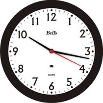 Relógio de Parede Redondo Econômico Preto 21,7cm - Bells - BELLS
