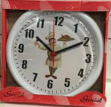 Relógio de Parede Redondo Genial 23cm Caixa Vermelha Relógio de Parede Redondo Genial 23cm Caixa Vermelha