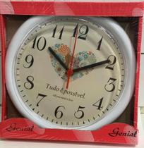 Relógio de Parede Redondo Genial 23cm Caixa Vermelha