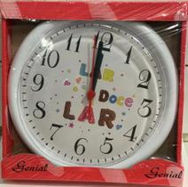 Relógio de Parede Redondo Genial 23cm Caixa Vermelha Relógio de Parede Redondo Genial 23cm Caixa Vermelha