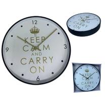 Relógio de Parede Redondo Grande 33cm Clean Moderno KEEPCALM Relógio de Parede Redondo Grande 33cm Clean Moderno KEEPCALM