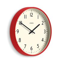 Relógio de Parede Redondo JONES CLOCKS Studio 30 cm Quartz Vermelho