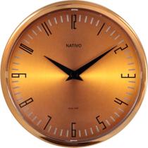 Relógio de parede redondo metalizado-nativo