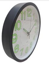 Relógio De Parede Redondo Núm. Verdes 30X30 Cm Pont Contínuo
