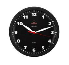 Relógio de Parede Redondo Ômega Preto Preto Plashome Sala Cozinha e Escritório Relógio de Parede Redondo Ômega Preto Preto Plashome Sala Cozinha e Escritório