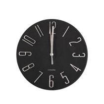 Relógio de Parede Redondo Preto 18x18cm Quartz Silencioso Moderno Sofisticado para Decoração Relógio de Parede Redondo Preto 18x18cm Quartz Silencioso Moderno Sofisticado para Decoração