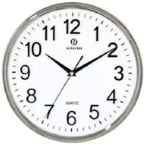 Relógio De Parede Redondo Vidro Modelo 163 Moldura Prateada